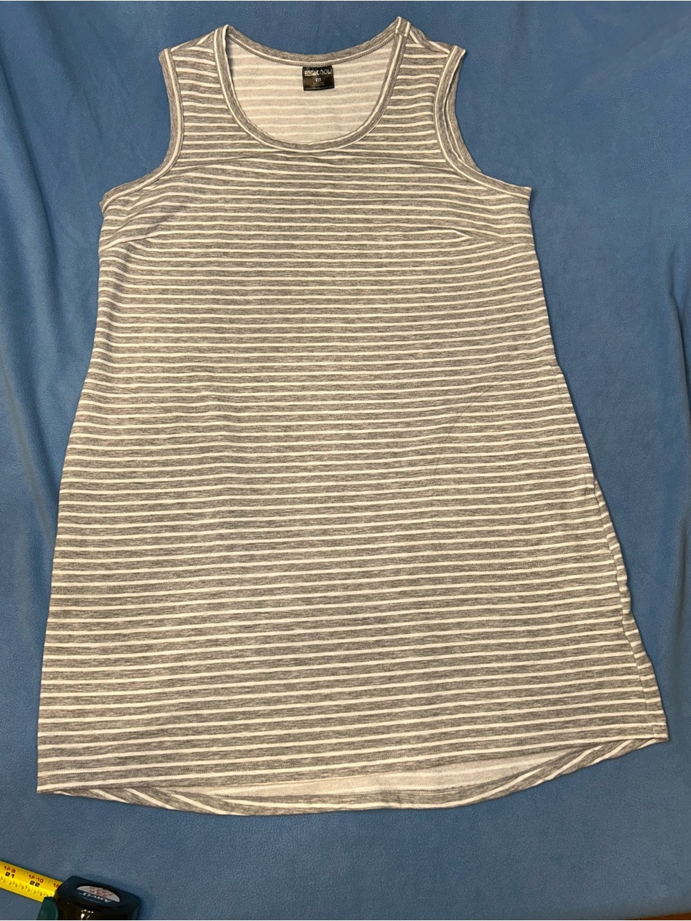 32 Degrees Cool Gray and White Striped Dress